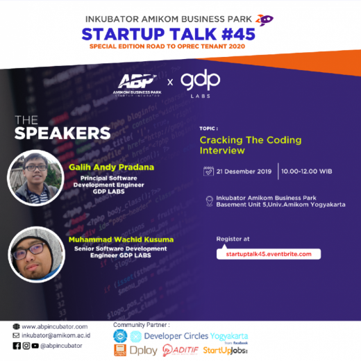 Special Startup Talk: “Cracking The Coding Interview”